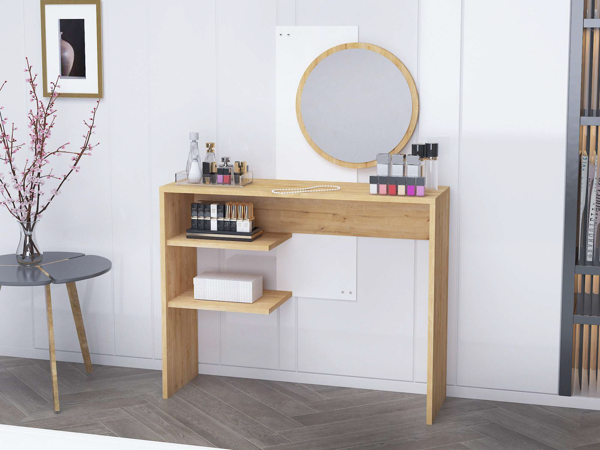 Dressing table Kailua 2833 (White + Oak)