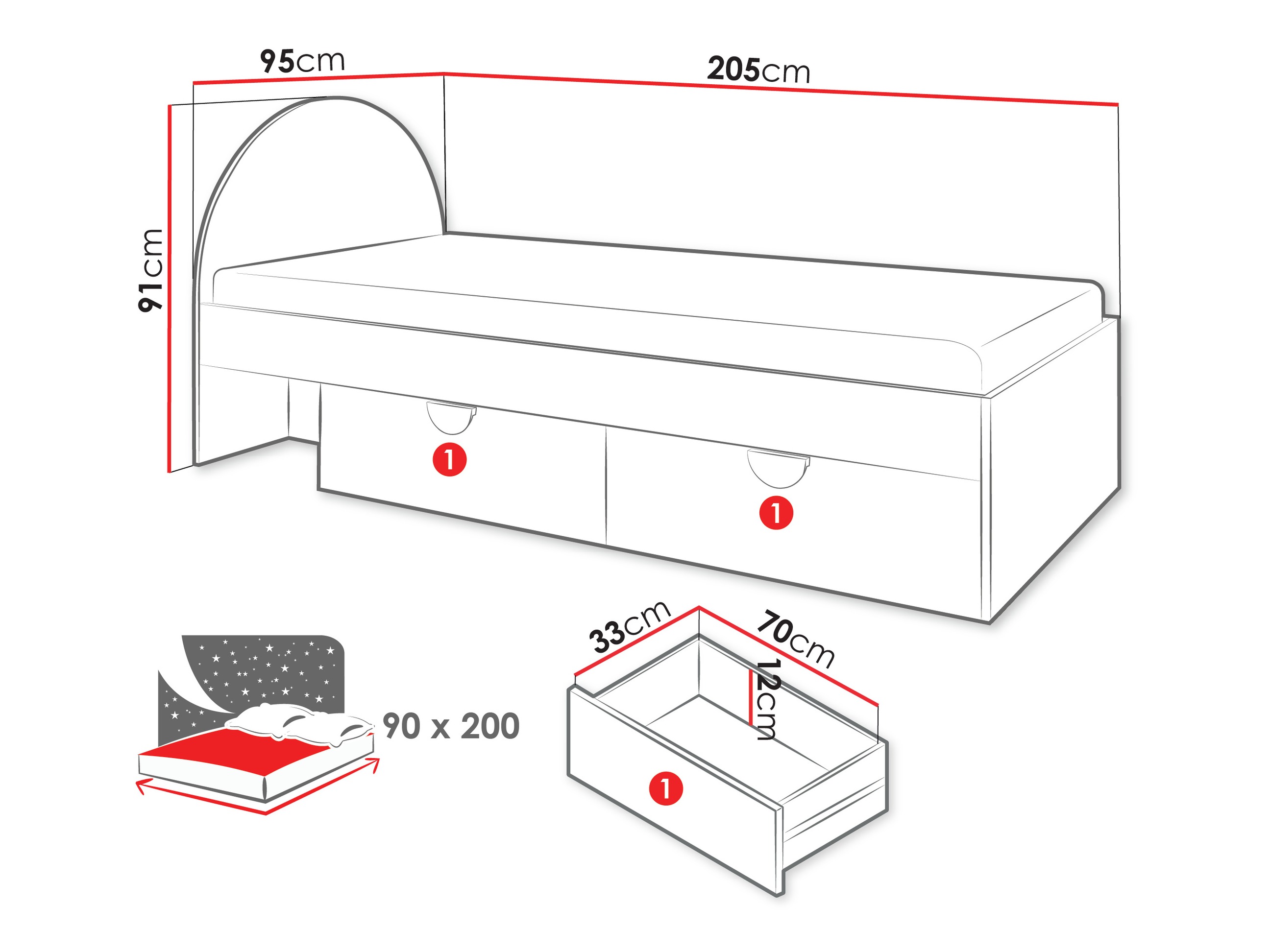 Bed Fivelbi 111 (Blue)