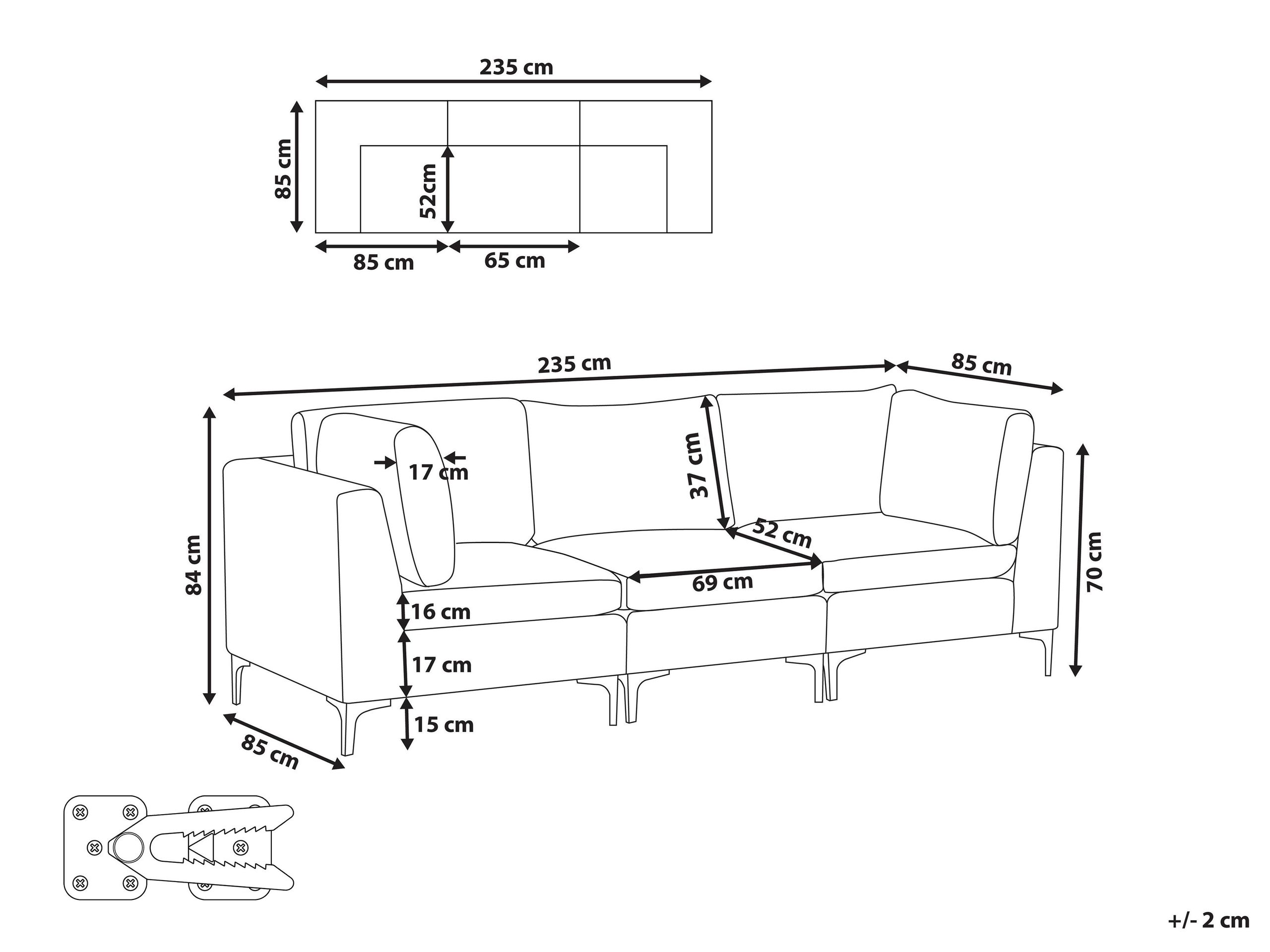 Modular sofa Dorleve 103 (Green)