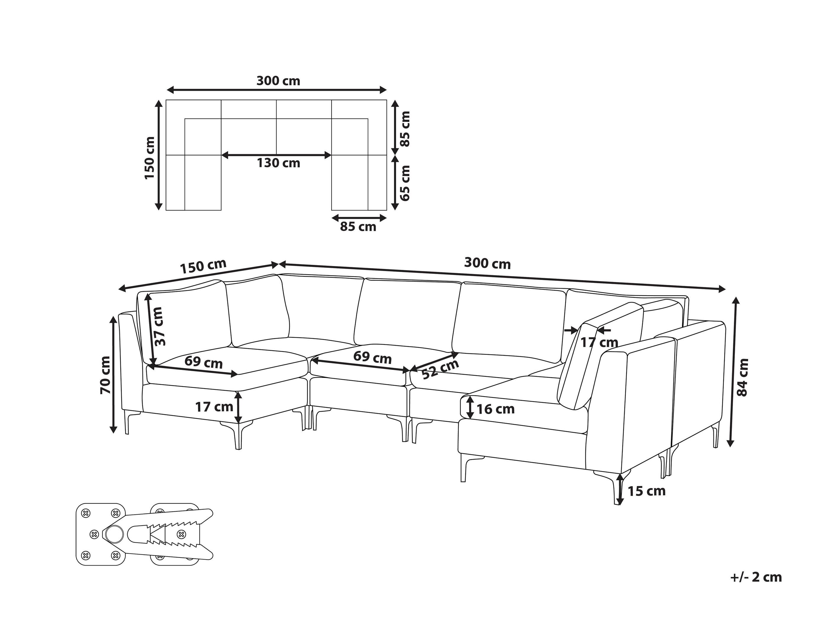 Modular corner sofa Dorleve 104 (Grey)