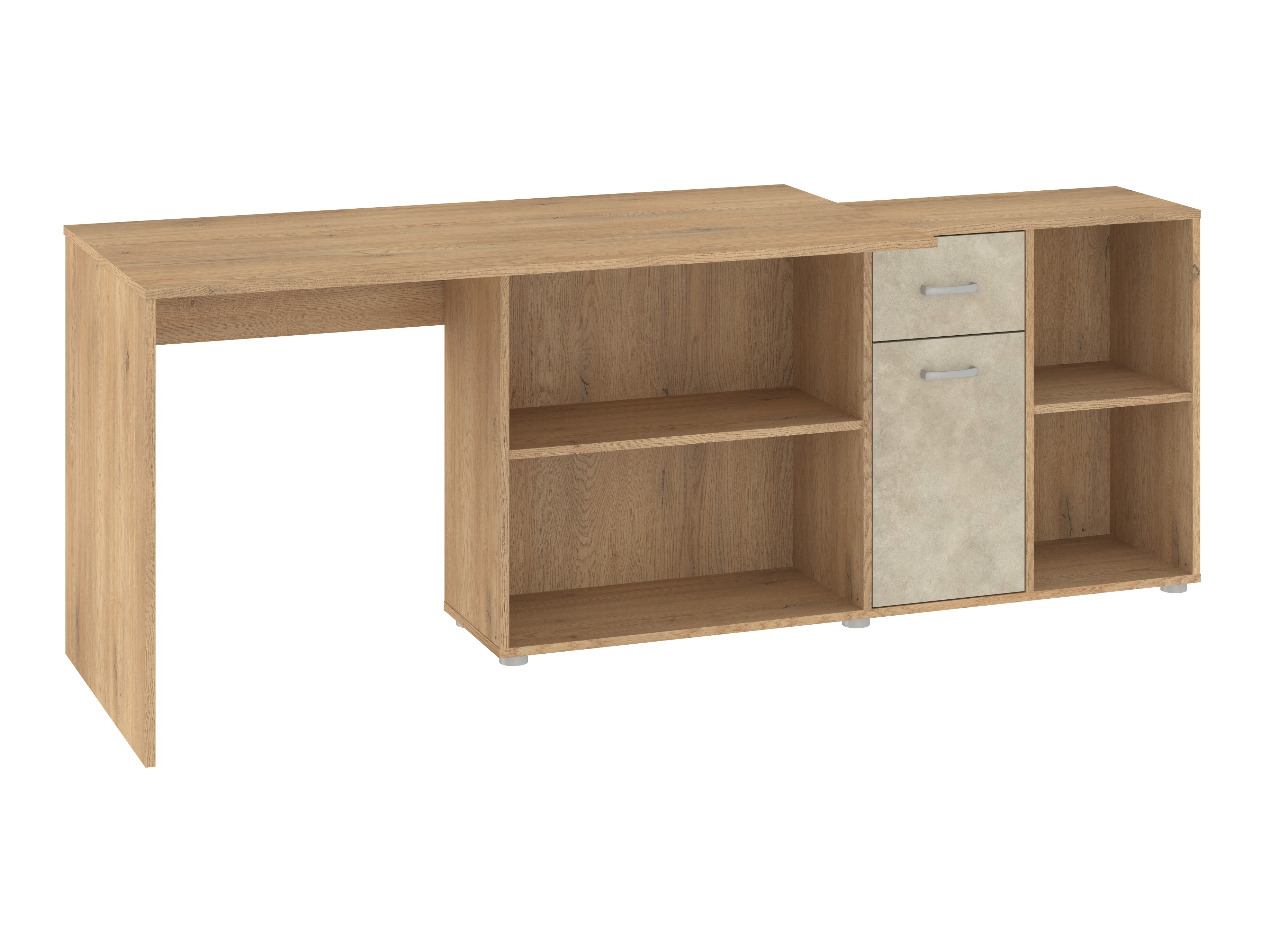 Γωνιακό γραφείο Gilroy 113 (Cremona δρυς + Μπεζ)