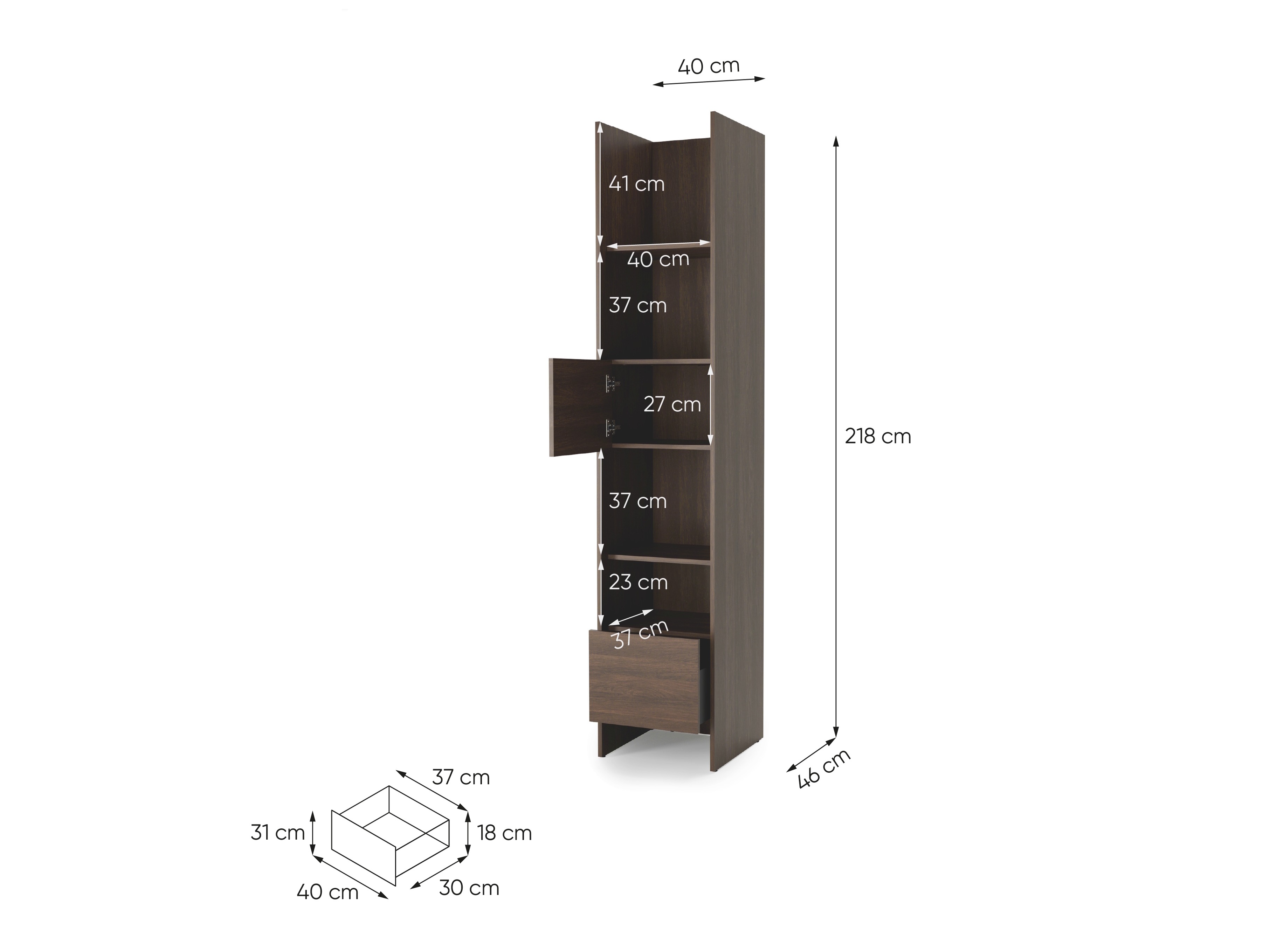 Βιβλιοθήκη Concept Lenart 104 (Κασμίρι + Δρυς)