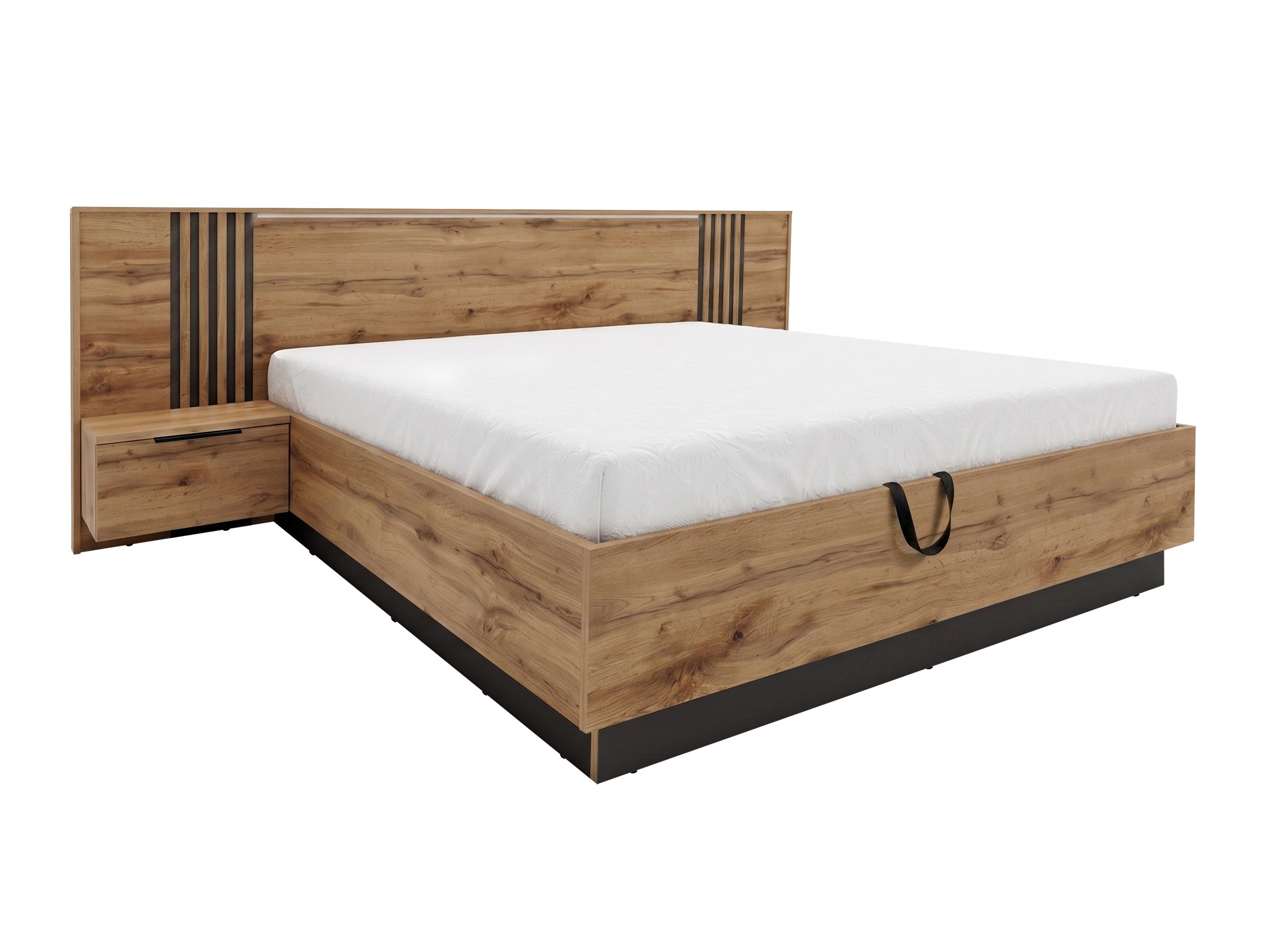 Κρεβάτι Collis (Δρυς wotan + Μαύρο)
