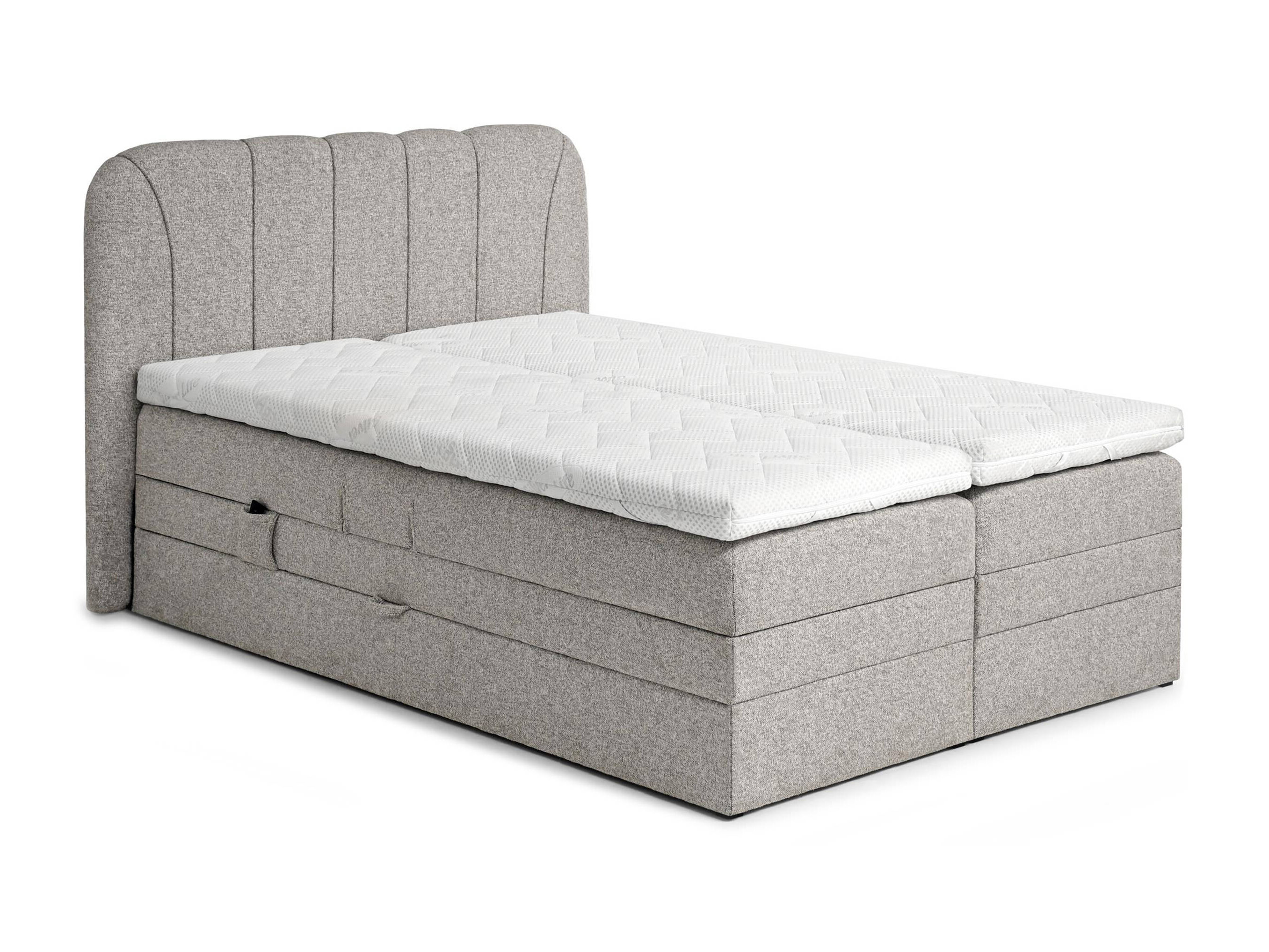 Κρεβάτι continental Norman 127 (Γκρι καφέ)