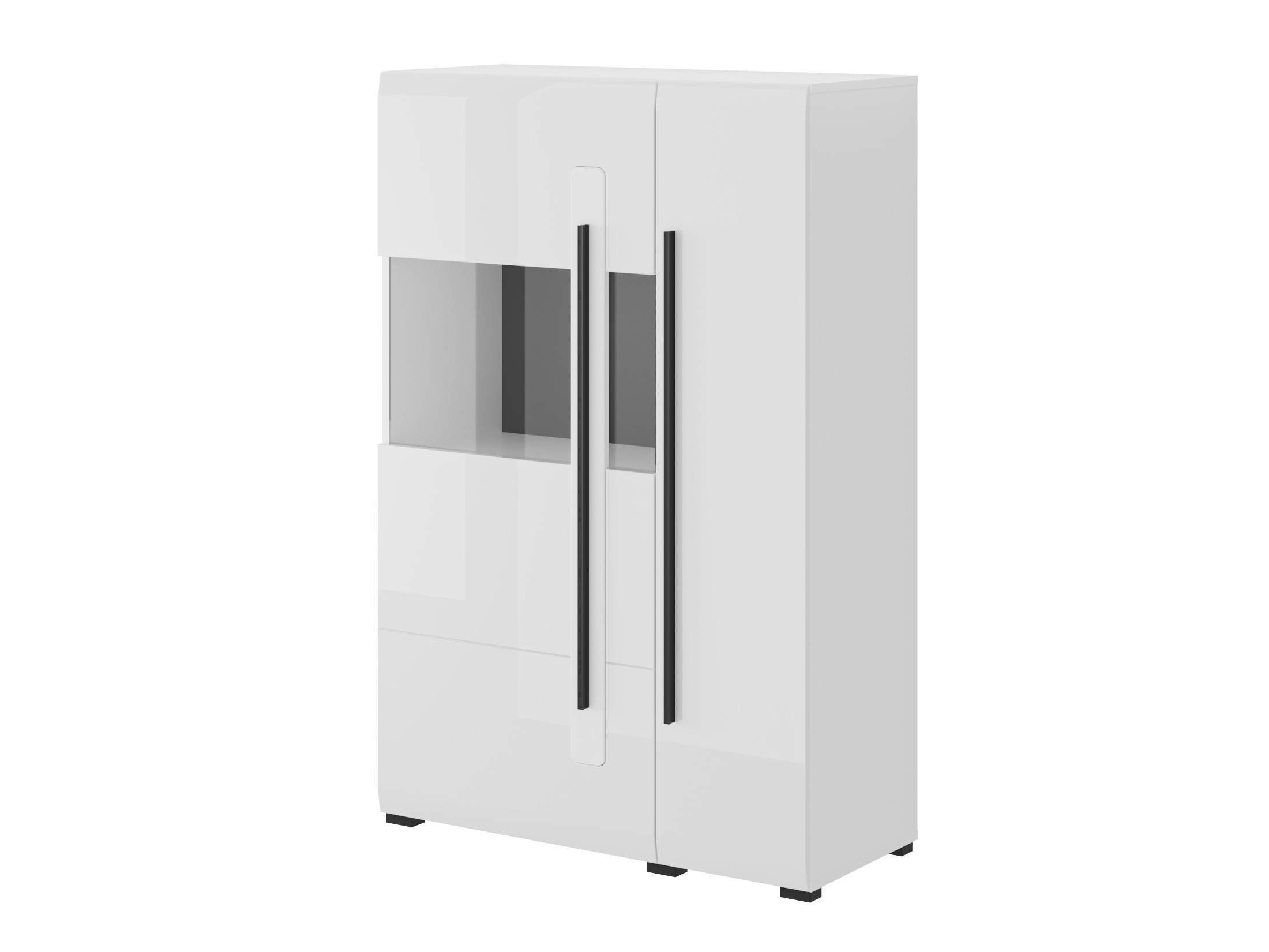 Μπουφέ Ophsalu 105 (Άσπρο + Γυαλιστερό λευκό)