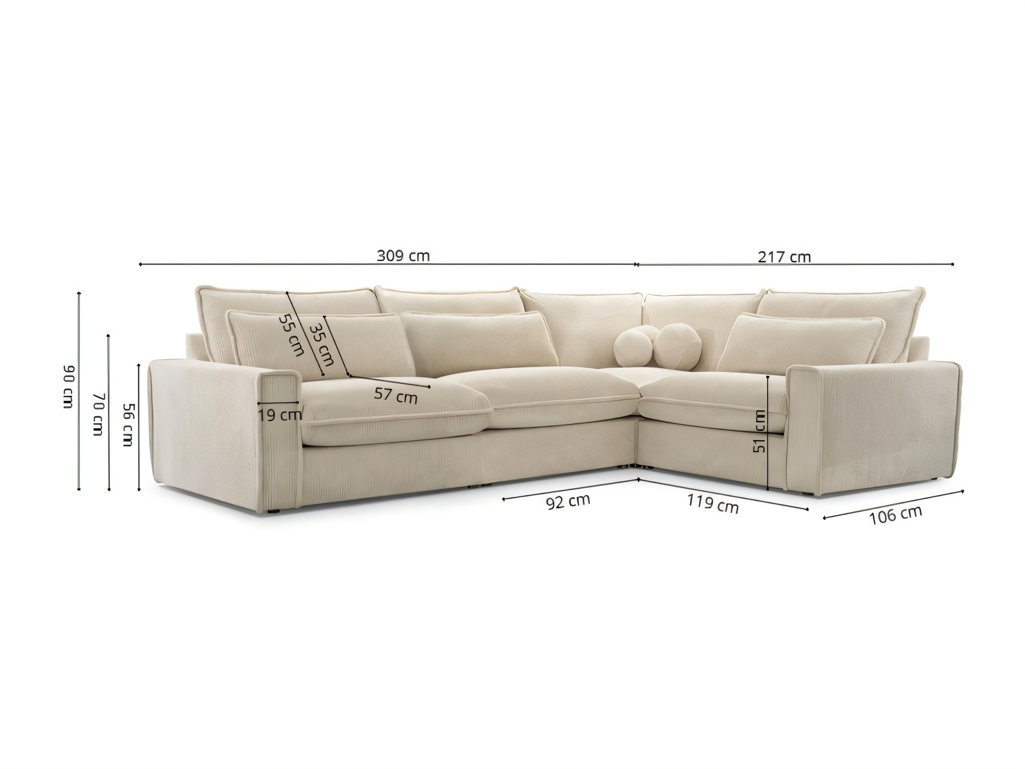 Γωνιακός Καναπές Lufkin 165 (Poso 34)