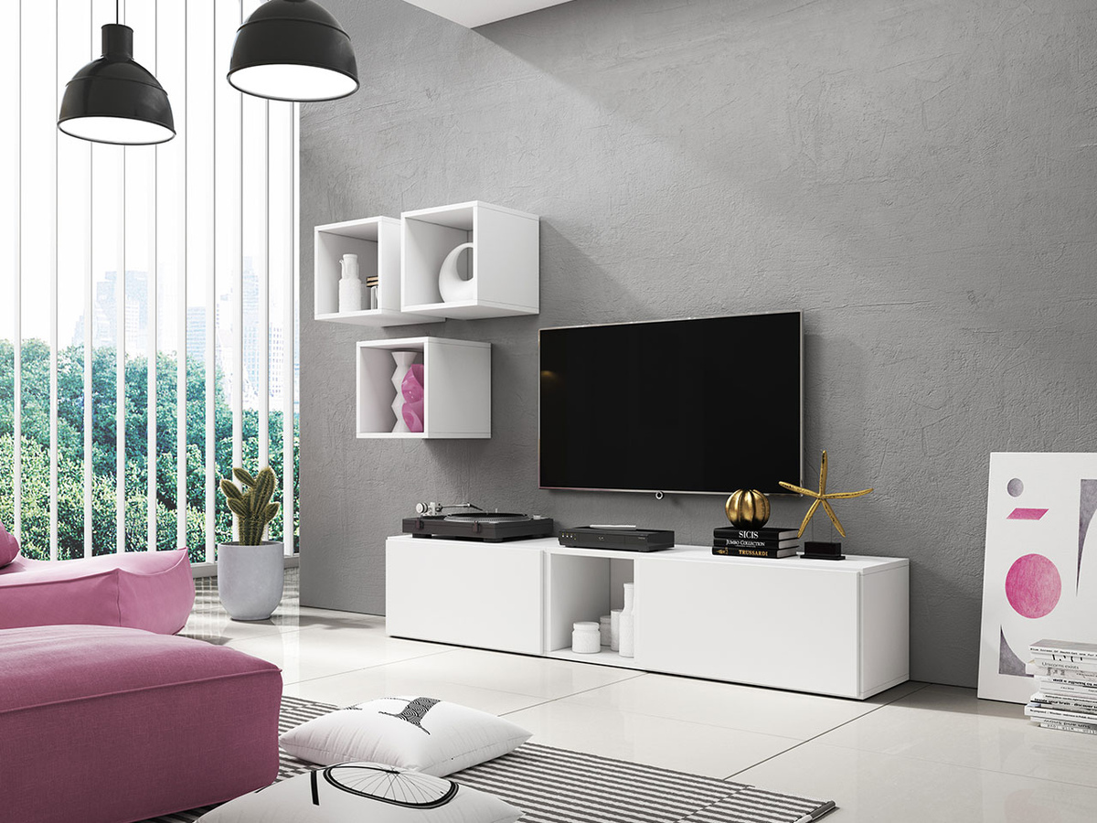 Σετ επίπλων σαλονιού Corbele 113 (Άσπρο)